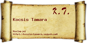 Kocsis Tamara névjegykártya