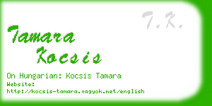 tamara kocsis business card